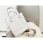 Valentino Small VLogo Walk Calfskin Tote Bag White 2020