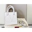 Valentino Small VLogo Walk Calfskin Tote Bag White 2020