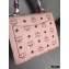 MCM Visetos Small Patricia Satchel Bag Pink