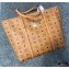 MCM Visetos Medium Toni E/W Shopper Tote Bag Cognac