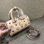 MCM Visetos Mini Boston Bag Creamy