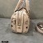 MCM Visetos Mini Boston Bag Creamy