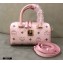 MCM Visetos Mini Boston Bag Pink