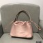 Alexander Wang Ryan Drawstring Dust Small Shoulder Bag Satin Champain Pink
