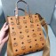 MCM Visetos Mini Klassik Tote Bag Cognac