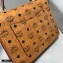 MCM Visetos Large Patricia Satchel Bag Cognac