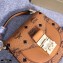 MCM Visetos Round Patricia Shoulder Bag Cognac
