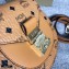 MCM Visetos Round Patricia Shoulder Bag Cognac