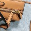 MCM Visetos Mini Essential Half Moon Tote Bag Cognac