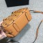 MCM Visetos Mini Essential Half Moon Tote Bag Cognac