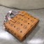 MCM Visetos Mini Anya Top Zip Shopper Tote Bag Cognac