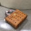 MCM Visetos Mini Anya Top Zip Shopper Tote Bag Cognac