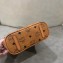 MCM Visetos Mini Anya Top Zip Shopper Tote Bag Cognac