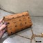 MCM Visetos Small Millie Flap Crossbody Bag Cognac