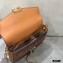 MCM Visetos Small Millie Flap Crossbody Bag Cognac