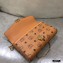 MCM Visetos Medium Millie Flap Crossbody Bag Cognac