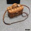 MCM Visetos Rockstar Vanity Case Bag Cognac