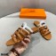 Hermes Chaine D'ancre Camelia Sandals Brown/White