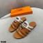 Hermes Chaine D'ancre Camelia Sandals Brown/White