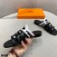 Hermes Chaine D'ancre Camelia Sandals Black/White