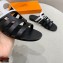 Hermes Chaine D'ancre Camelia Sandals Black/White