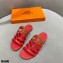 Hermes Chaine D'ancre Camelia Sandals Red/Brown