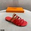 Hermes Chaine D'ancre Camelia Sandals Red/Brown