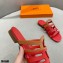 Hermes Chaine D'ancre Camelia Sandals Red/Brown