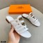 Hermes Chaine D'ancre Camelia Sandals White