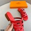 Hermes Chaine D'ancre Camelia Sandals Red