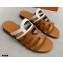 Hermes Chaine D'ancre Camelia Sandals Brown/White