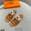 Hermes Chaine D'ancre Camelia Sandals Brown/White