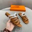 Hermes Chaine D'ancre Camelia Sandals Brown/White