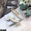 Dior Heel 3.5cm Teddy-D Ballerinas Perforated Glazed Calfskin White 2021