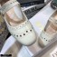 Dior Heel 3.5cm Teddy-D Ballerinas Perforated Glazed Calfskin White 2021