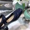 Dior Heel 3.5cm Teddy-D Ballerinas Perforated Glazed Calfskin Blue 2021