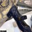 Dior Heel 3.5cm Teddy-D Ballerinas Perforated Glazed Calfskin Blue 2021