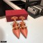 Valentino Calfskin Roman Stud Ballet Flats Orange 2021