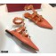 Valentino Calfskin Roman Stud Ballet Flats Orange 2021