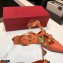 Valentino Calfskin Roman Stud Ballet Flats Orange 2021