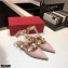 Valentino Calfskin Roman Stud Ballet Flats Nude 2021