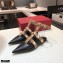 Valentino Calfskin Roman Stud Ballet Flats Black/Nude 2021