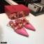 Valentino Calfskin Roman Stud Ballet Flats Pink 2021