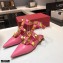 Valentino Calfskin Roman Stud Ballet Flats Pink 2021