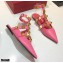 Valentino Calfskin Roman Stud Ballet Flats Pink 2021