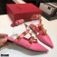 Valentino Calfskin Roman Stud Ballet Flats Pink 2021