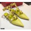 Valentino Calfskin Roman Stud Ballet Flats Yellow 2021