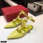 Valentino Calfskin Roman Stud Ballet Flats Yellow 2021