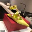 Valentino Calfskin Roman Stud Ballet Flats Yellow 2021
