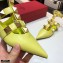 Valentino Calfskin Roman Stud Ballet Flats Yellow 2021